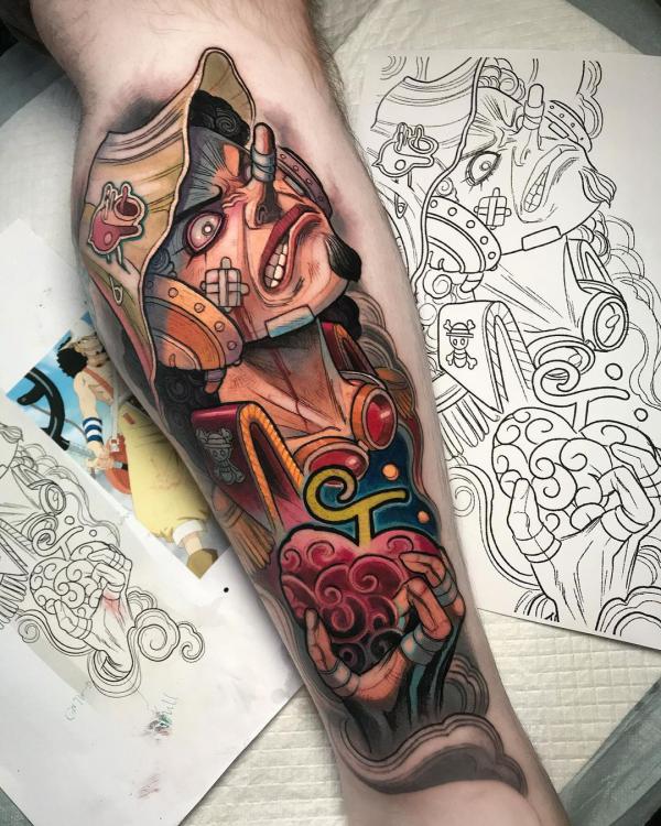 Usopp lower leg tattoo