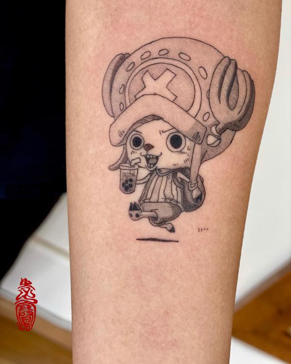 chopper tattoo black and grey