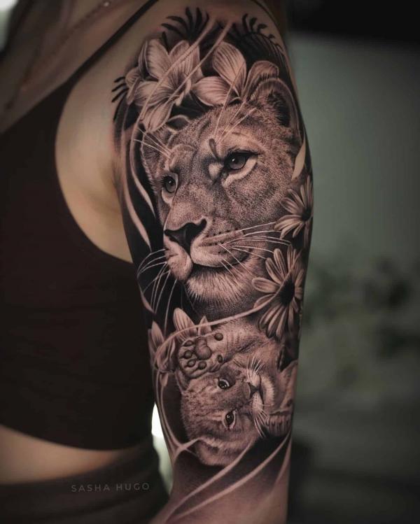 20 Lioness and Cub Tattoo Designs with Meaning | Art and Design