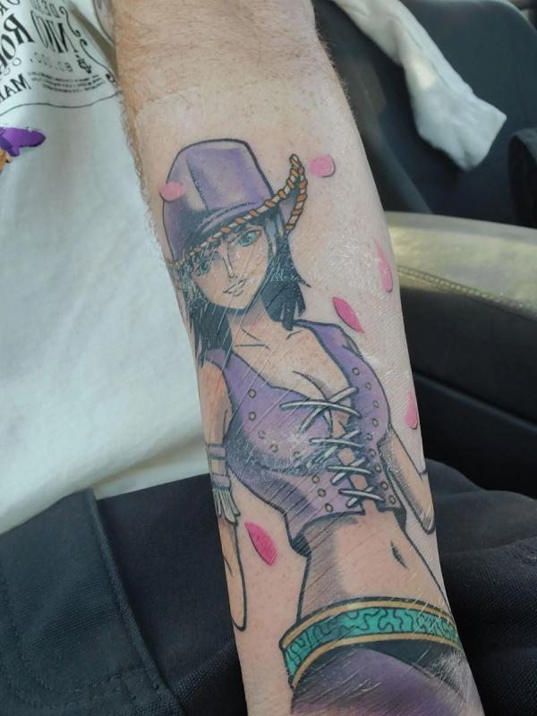 nico robin tattoo forearm