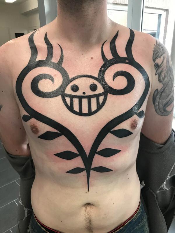 trafalgar law chest tattoo