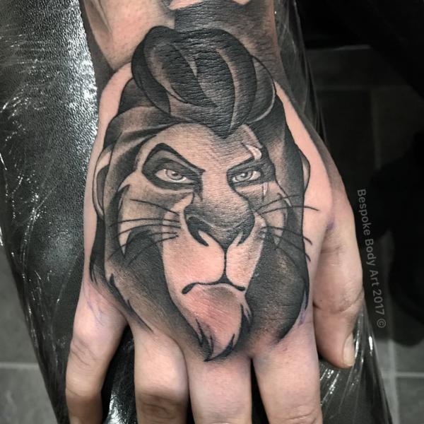 scar lion king hand tattoo black and white